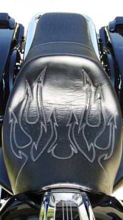 Street Glide with Devil's Tails stitch pattern  http://www.sideroadcycles.com/AmericanMotorcycles/Seats/Road_King_Seats.html
