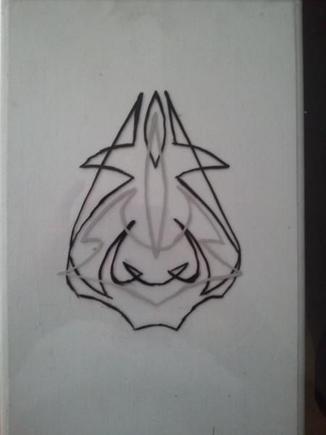 first design, laid onto glass
