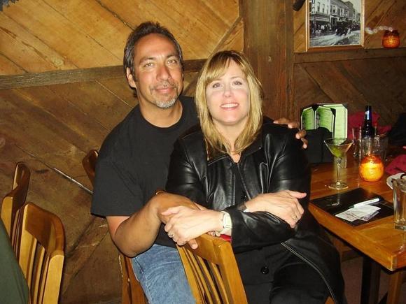 My girl and I out having dinner the first night of one of our motorcycle trips to Galena IL,summer 2008