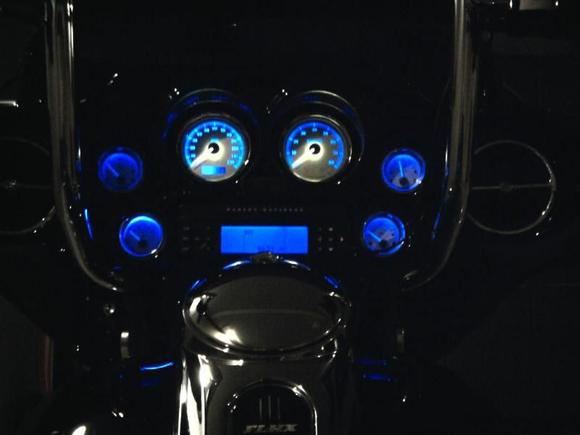 Blue led lit gauges