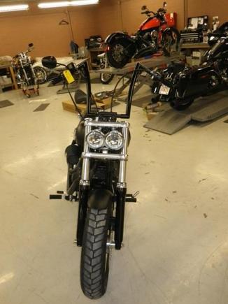 16" Roland Sands King Apes
Chrome Glow wrap around LED from signal lights (under the triple tree)