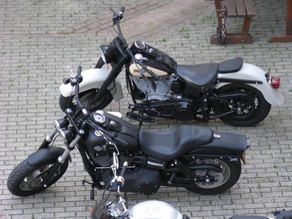 my bike, and my friend's herritage with his 1999 new engine