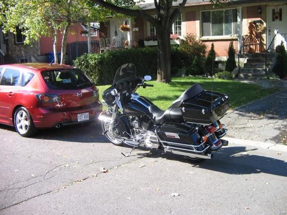 My Harley. Cars and Scoots all shiny and ready to go!!