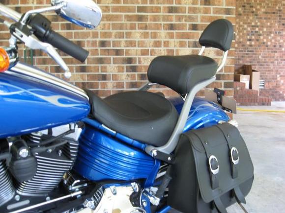 Passenger set-up with saddle bags.