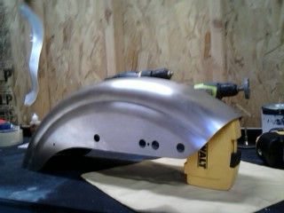 Fender after chopping - left side - maximum bob without leaving the strut extended past the end of the fender