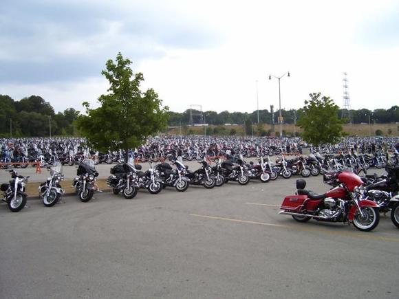 Sea of bikes at Miller park.