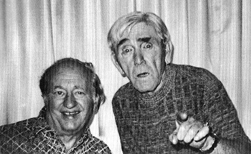 Part of The Three Stooges =  Larry and Moe last known photo taken together (1974)