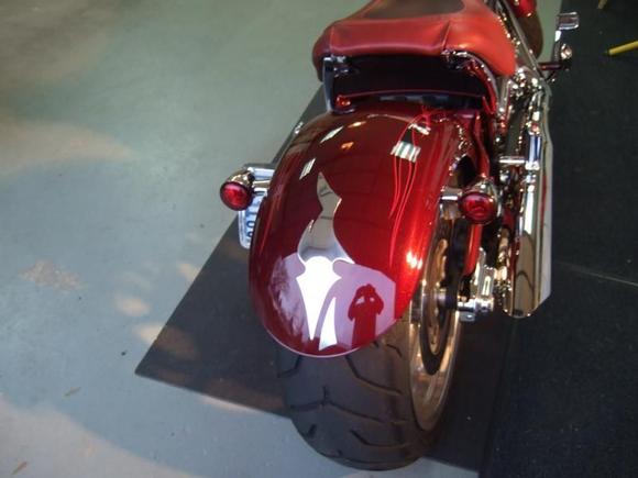 Cut this out of a 4" x 12" pice of aluminum, polish it and covered the hole's from the license plate.