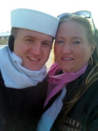My son and I up in Chicago~ Navy bootcamp graduation.