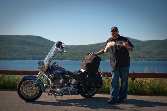 July 2010 - Lake George, NY
2010 Fat Boy - Black Ice Pearl - V&amp;H Slip Ons, 16 inch Chubby Wild 1s Ape Hangers