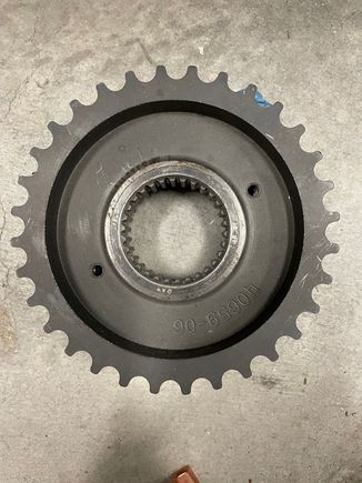 Transmission Drive Pulley=Stock off 2012 Dyna FXDF. Second Photo