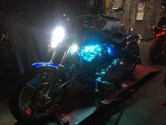 oh thats why, I had the front main led a while, thanks to rocker b., actually, most of the parts/mods I owe to him. so I pubivcally am thanking you brotha...all the time u took out to help me, and still do I totally appreciate it, wish I could pay you back some how, ill pay it forward to another new guy when in need.....anyway lowered blinkers to lower trees, custom dynamics again, white led while driving, so now I have a shitload of light, and looks much cooler, amber when turn signal is used..