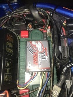 have a lithium battery I just put in with all mods, so I had extra room for wires, also have a badlands module wired in there as I have breakout rear fender, and all custom dynamic led,,,,