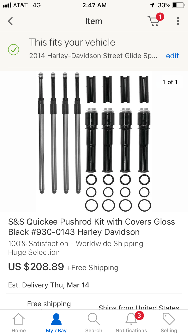 ISO S&S quickee pushrod kit Harley Davidson Forums