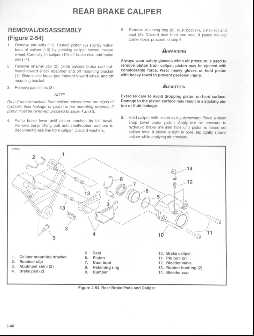 Rear brake caliper removal on 99 sportster 1200 custom Page 2