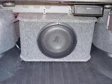 JL Audio 12 Inch Sub-Woofer With Quick Disconnect Enclosure. Not shown are Infinty Kappa Series Door, Deck and A-pillar mount speaker systems