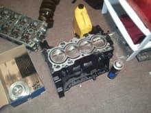 B20 block with rods and pistons, no crank