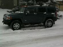 First snowfall. My day was pulling 1 women out of the ditch and having some fun in an empty parking lot.