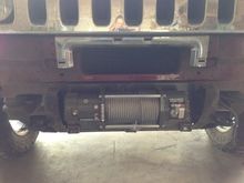 first mount with the winch on plate to the truck. I soon realized that I would need to flip the winch 180 degrees to fit the wires.