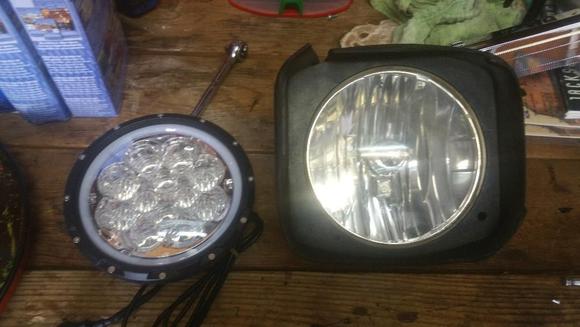 Replaced the factory lens with L.E.D. headlights. Very Bright !!!