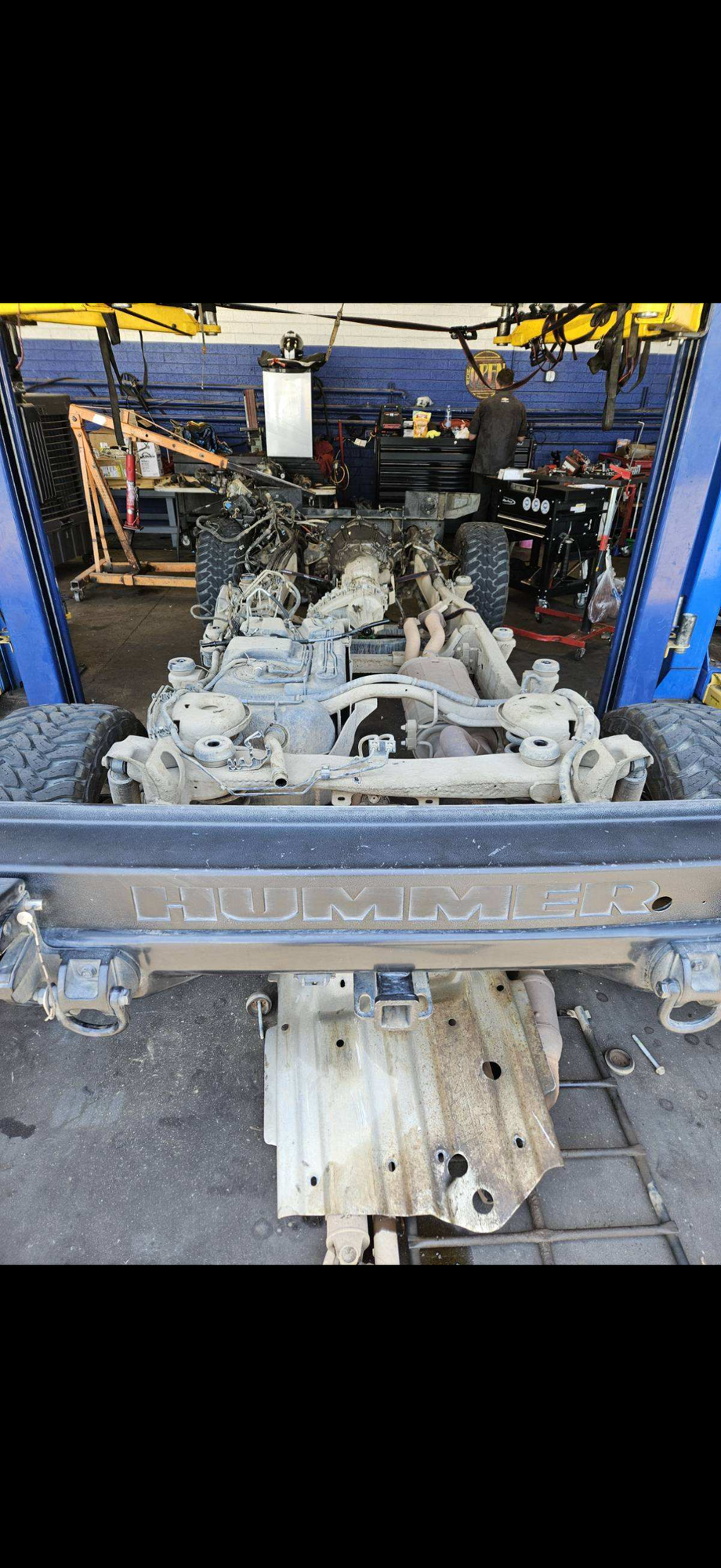 Body gets removed for new engine and transmission.  