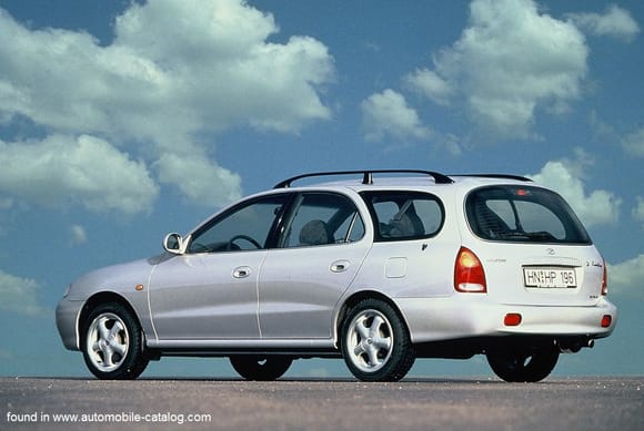This is a good illustration of the attractive design styling that makes the mid-90s Elantra GLS wagon a very good looking vehicle, with styling that is both functional and lasting.