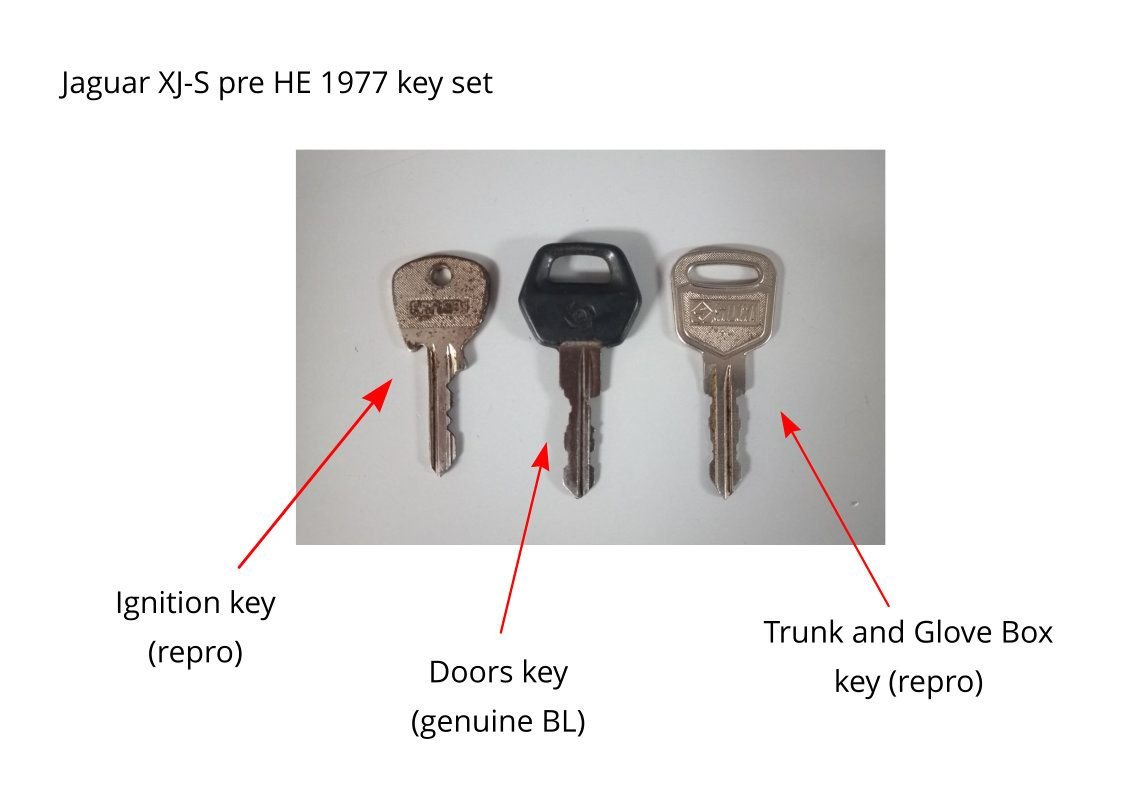 Jaguar XJ-S 1977 - Key Set