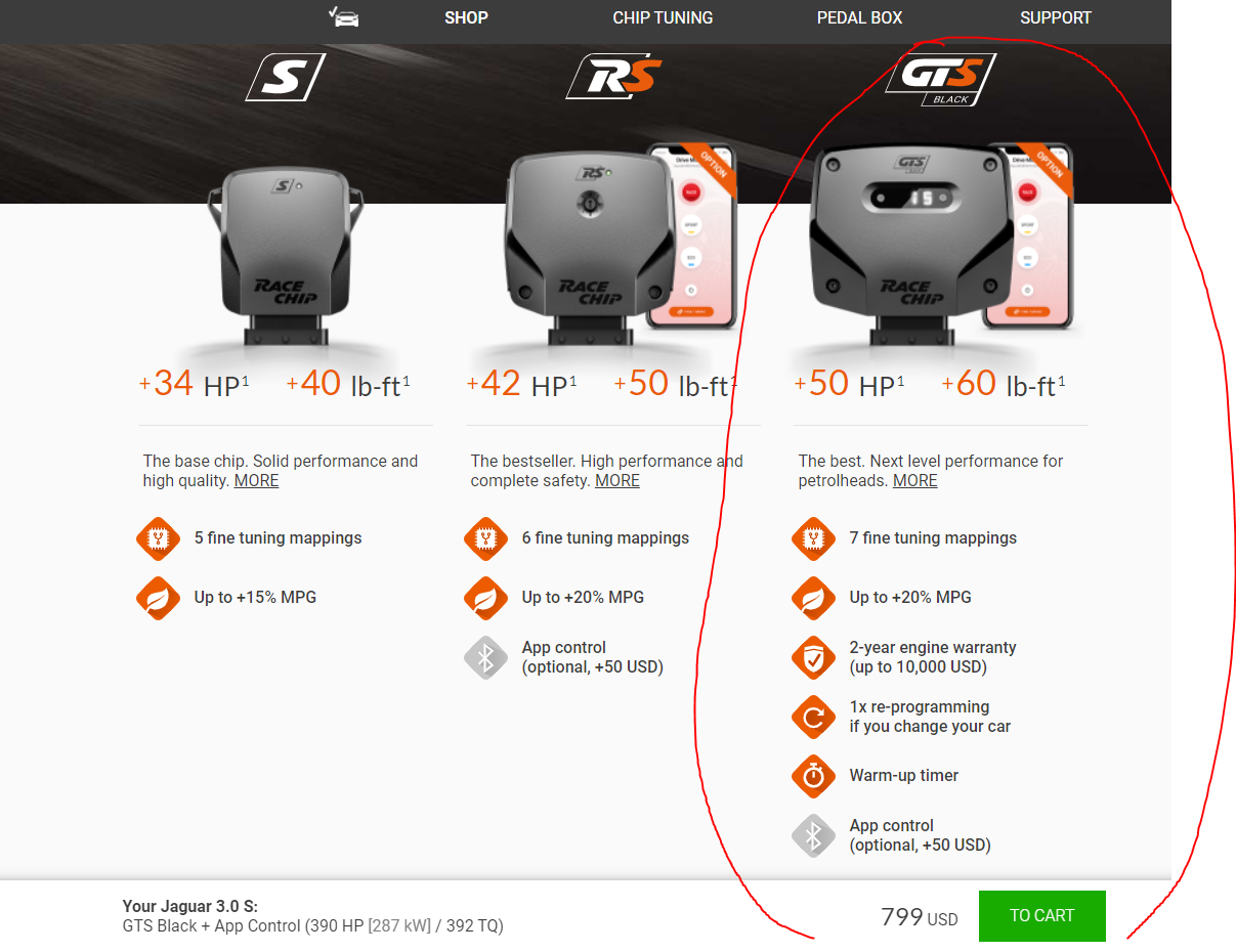 Engine - Power Adders - Race Chip GTS Black for Base v6 F Type - Used - 2014 to 2023 Jaguar F-Type - Charlotte, NC 28269, United States