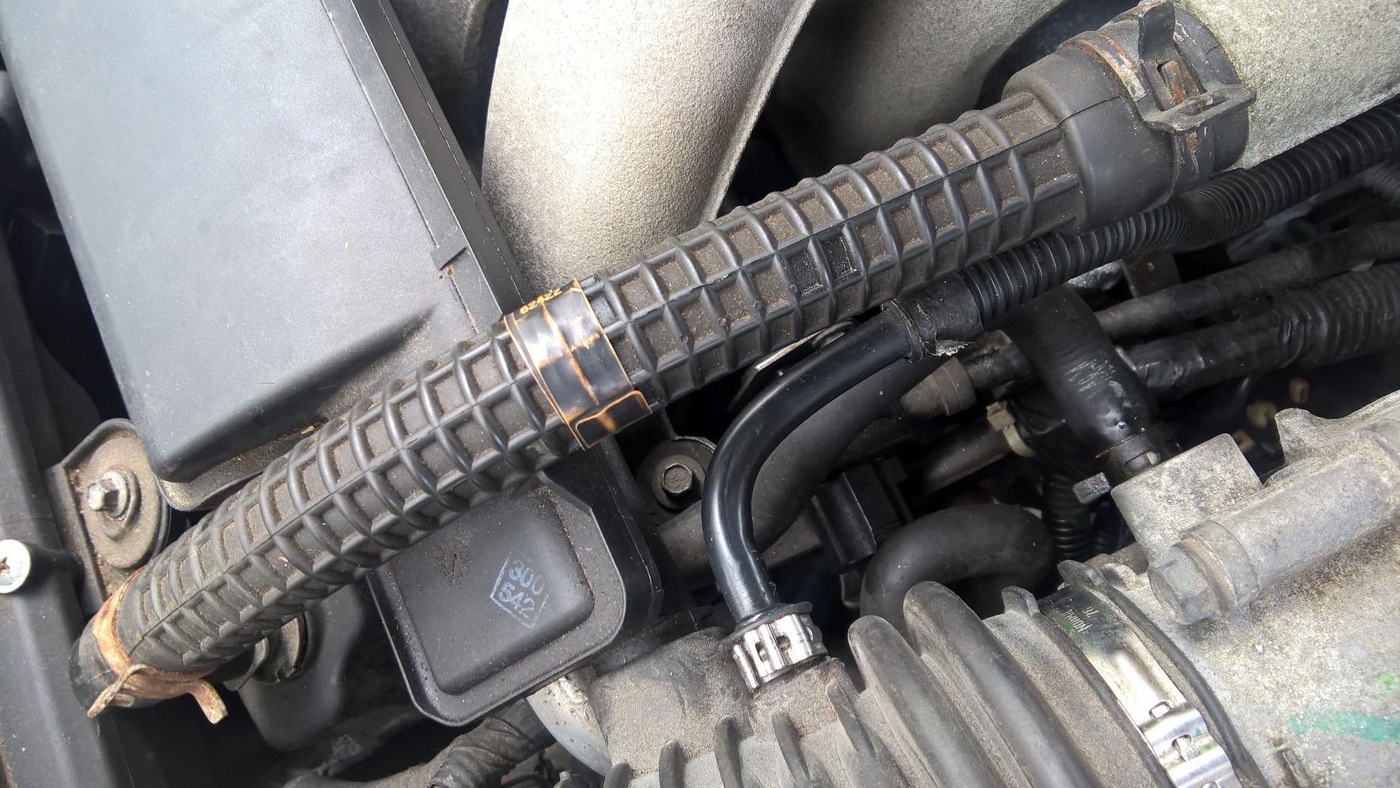 cracked and leaking unidentified small coolant system hose - Jaguar ...