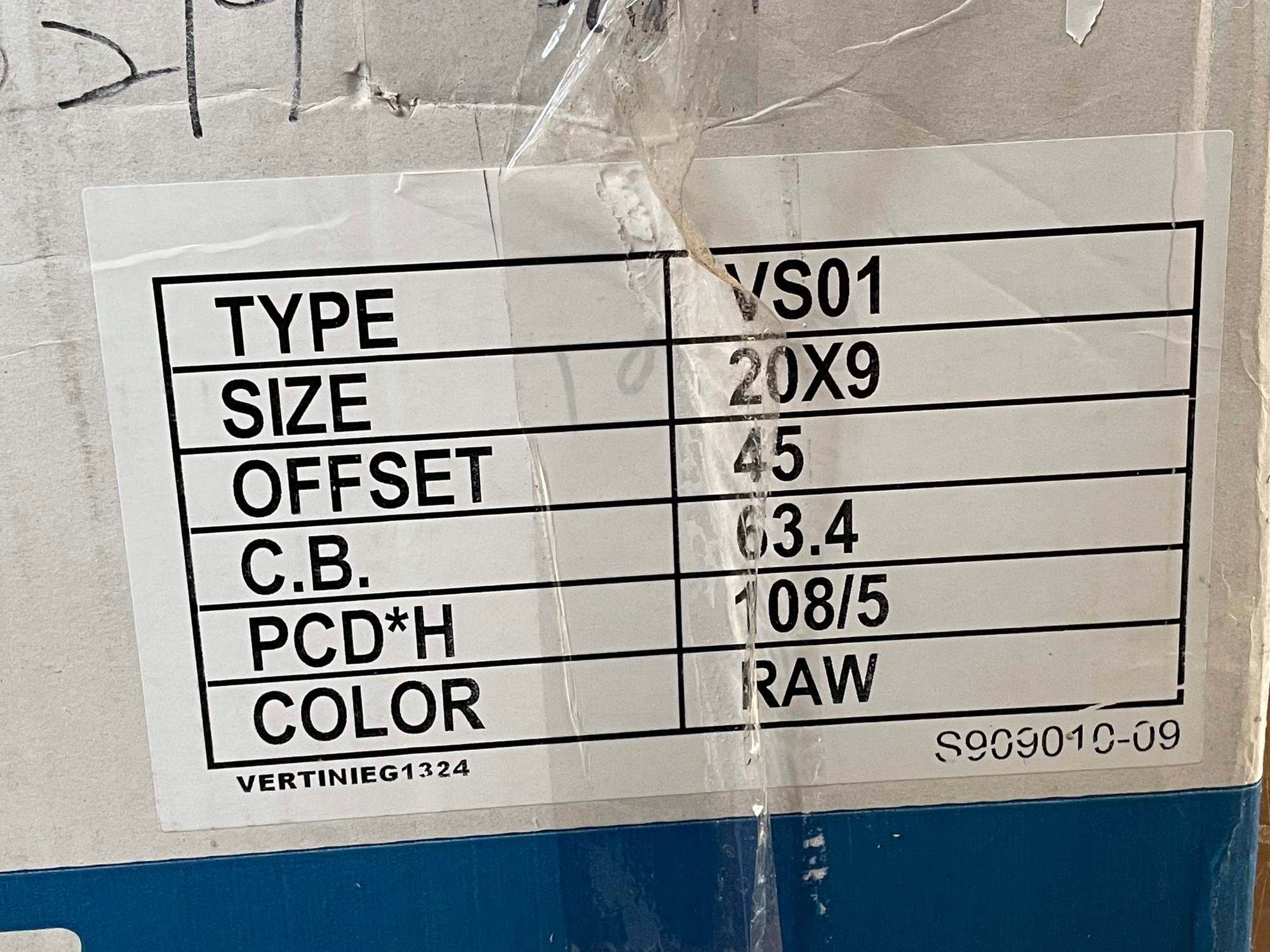 Wheels and Tires/Axles - Back for sale: NIB, VS Forged VS01 fully forged wheels, super lightweight. - New - -1 to 2026  All Models - Gilroy, CA 95020, United States