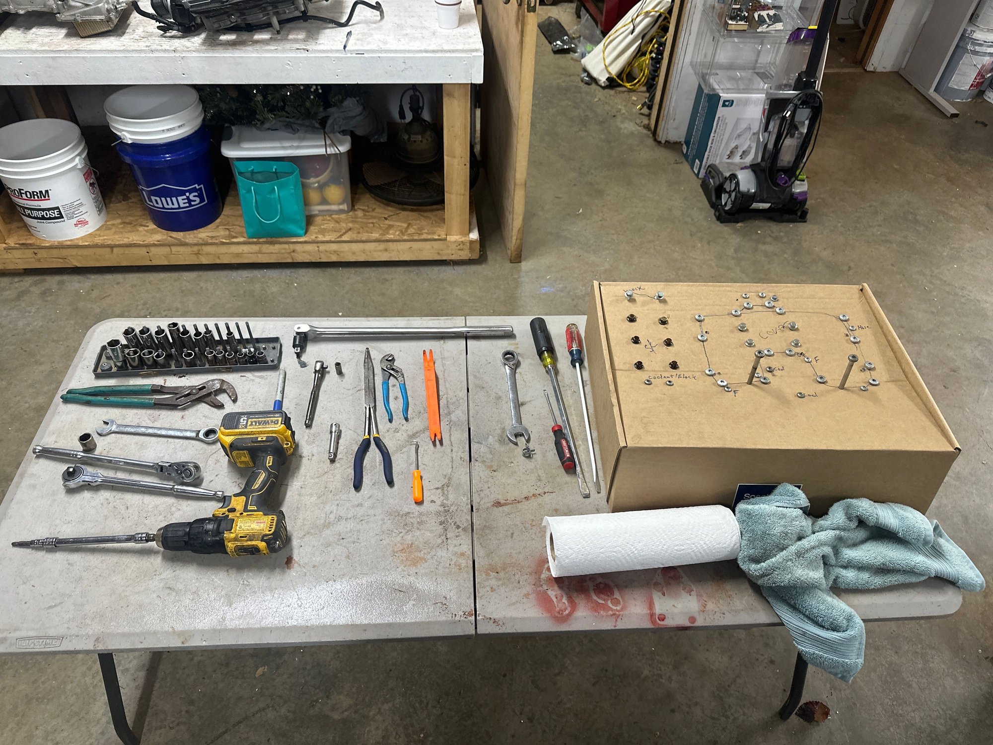 Picture of all the tools I used to pull the S/C. The orange handle pick and pry pry were life savers for removing connections.