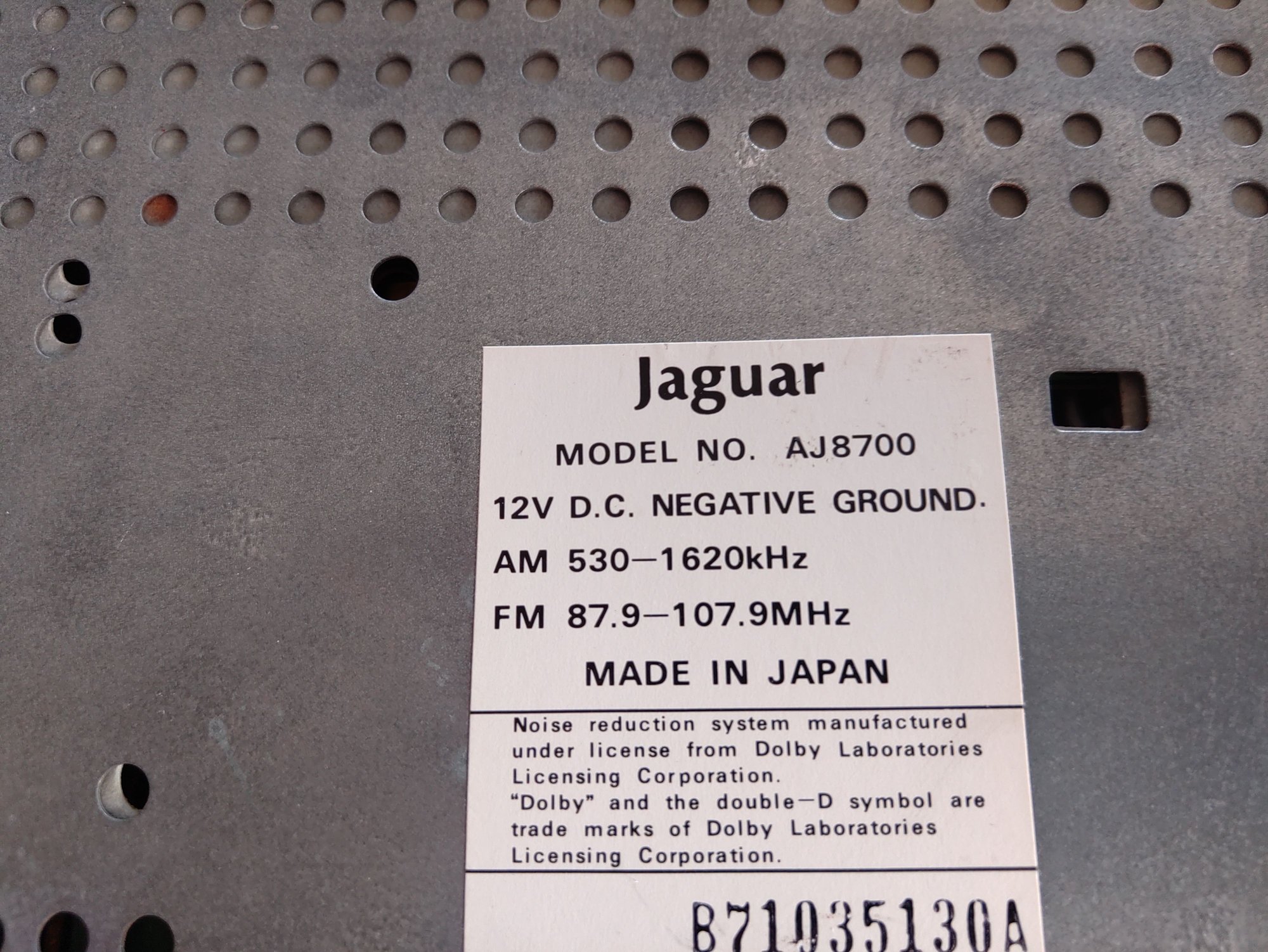 Audio Video/Electronics - Jaguar XJS Radio - Used - 1975 to 1996 Jaguar XJS - Onset, MA 02558, United States