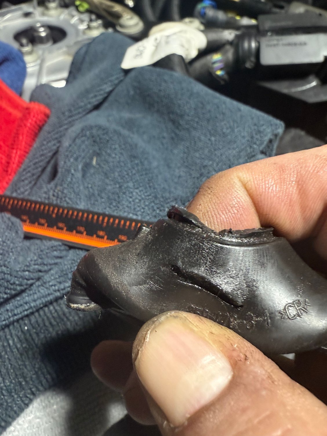 Replaced lower ball joint boot. 