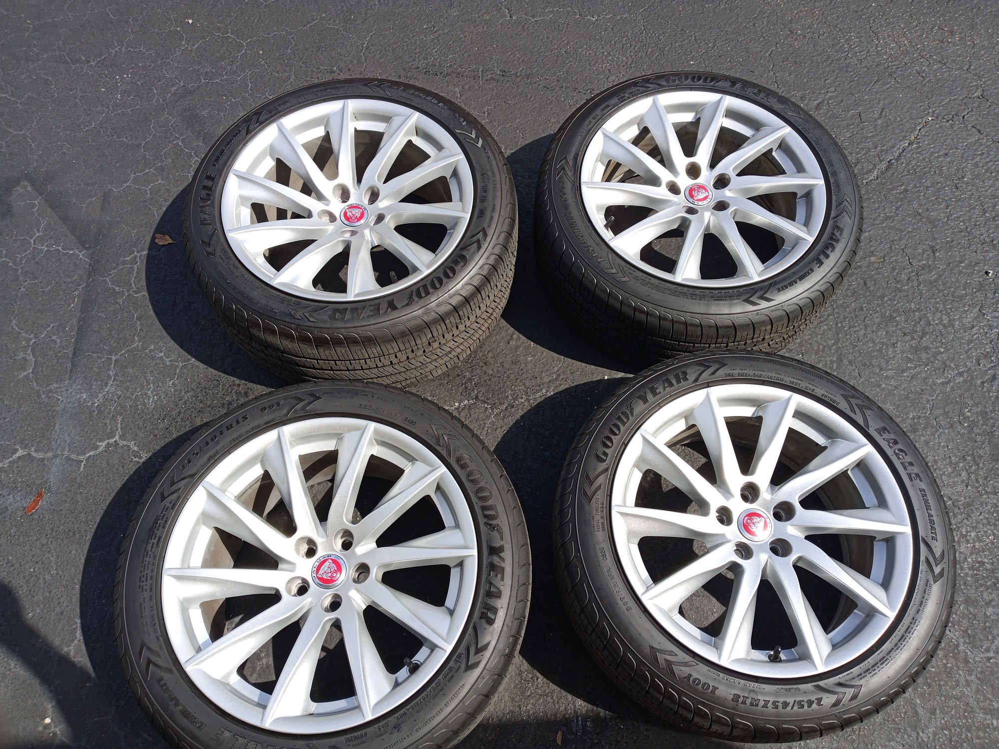 Wheels and Tires/Axles - Jaguar Factory F-Type Vela 10 spoke 18" OEM Staggered Wheels Rim Tires - Used - 2013 to 2021 Jaguar F-Type - 2010 to 2021 Jaguar All Models - Delray Beach, FL 33445, United States