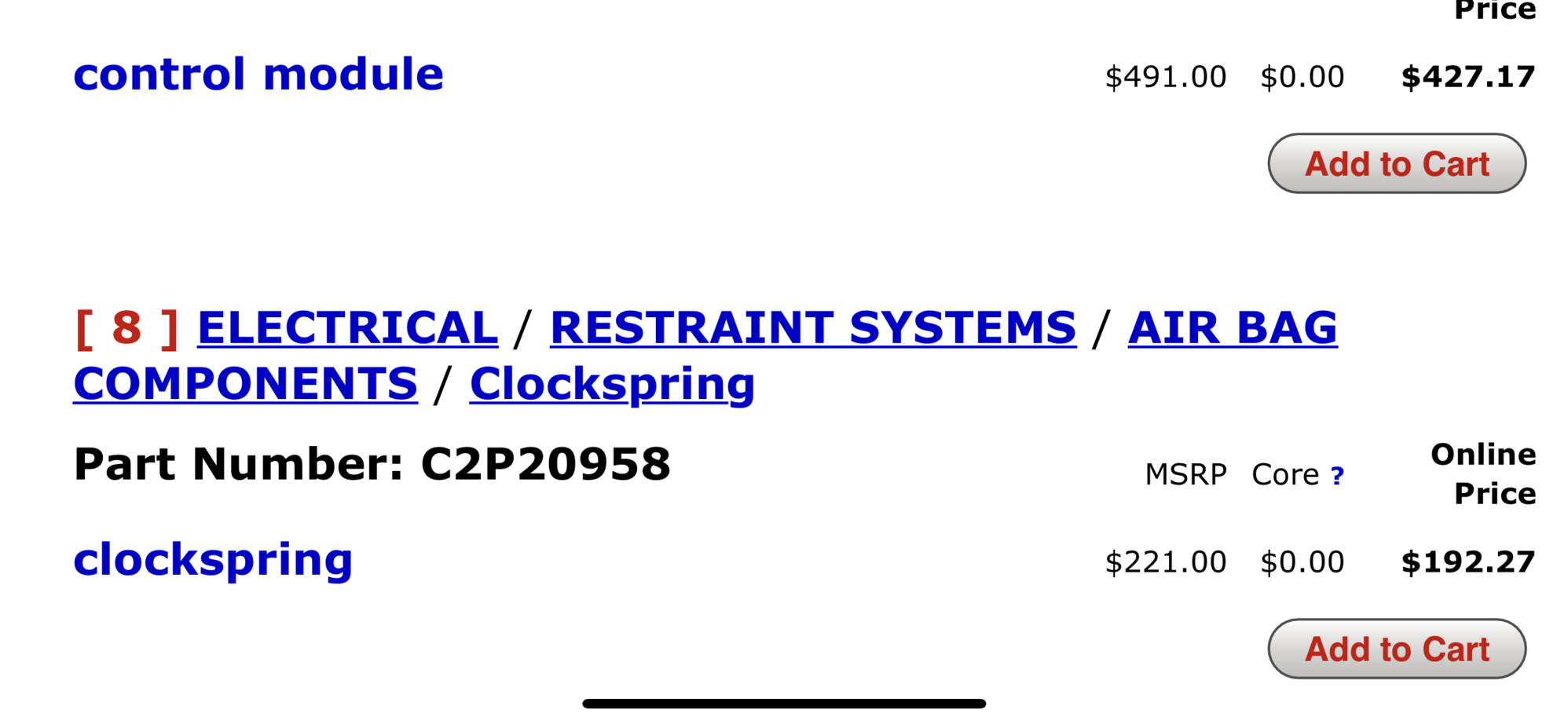 Miscellaneous - C2P20958 clockspring asking $110 - Used - 2009 to 2019 Jaguar All Models - San Antonio, TX 78202, United States