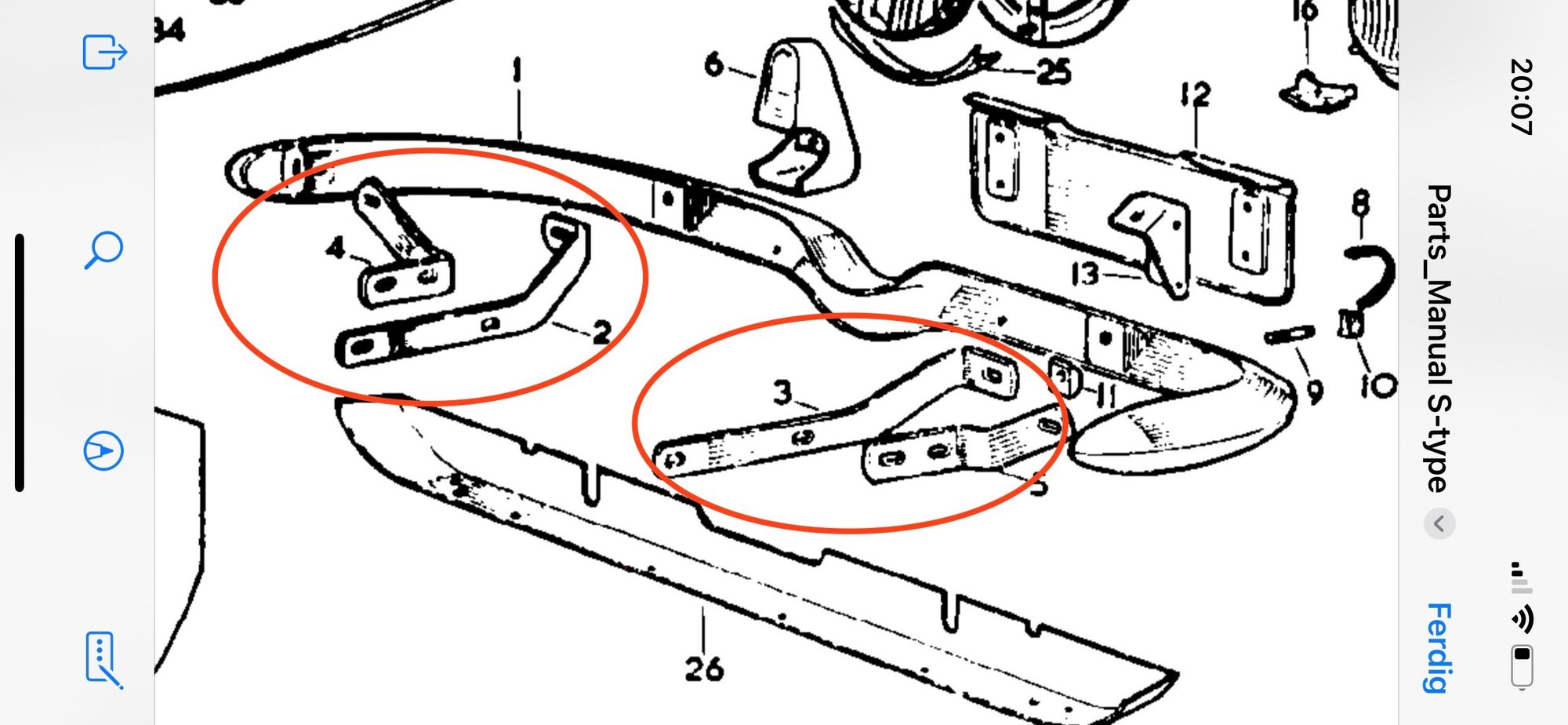 Exterior Body Parts - Front Bumper Brackets S-type - Used - 1963 to 1968 Jaguar S-Type - Oslo, Norway