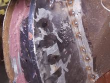 Box support for B post welded and seam sealer applied