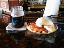 THE BEST Peach Cobbler I've ever had and washed it down with a Georgia Brown Beer