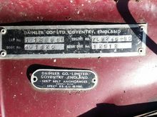 1969 Daimler sovereign chassis plate