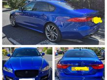 1st time posting on the forum. Hope you like my new car. 2018 XF T sport black in Caesium blue. 240 Bhp 2.0 litre diesel. Hope you all like. Extras include the 10inch screen and digital dashboard, meridian sound as well as those very nice 20" alloys.