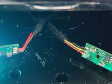 The two connections.  The led on the right isn't working.   Not sure how to fix this.