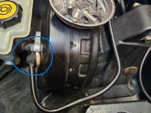 Brake booster end.