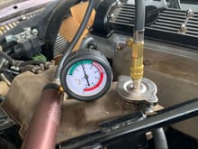 Pressure tester on the cooling system