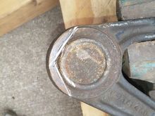 The cuts as described to allow room for receiver cup, being careful not to cut too deep, finishing separation with hammer and chisel.