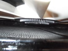 Gap about 1 1/4 inches between blades and radiator