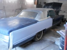 What 5 days of work, making sure everything is perfectly straight looks like.  I am going to be putting a dark blue cloth top on, and paint her 2000 Cadillac Eldorado Dark Blue Metallic. It'l be close to the original color, with sparkles in it.
