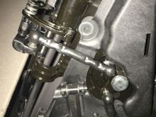 This rod with two ball joint ends controls the flaps. The ball screw on the right worked it’s way loose. The flap would not close and would get jammed with the top upon opening