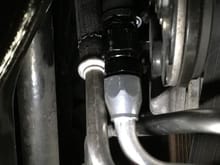 Hose installed, shown from below