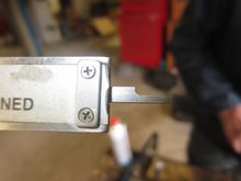The useful end (for measuring depth) of the electronic caliper.