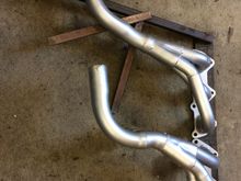 Fabricated exhaust manifolds on X300 exhaust manifold and downpipe jig